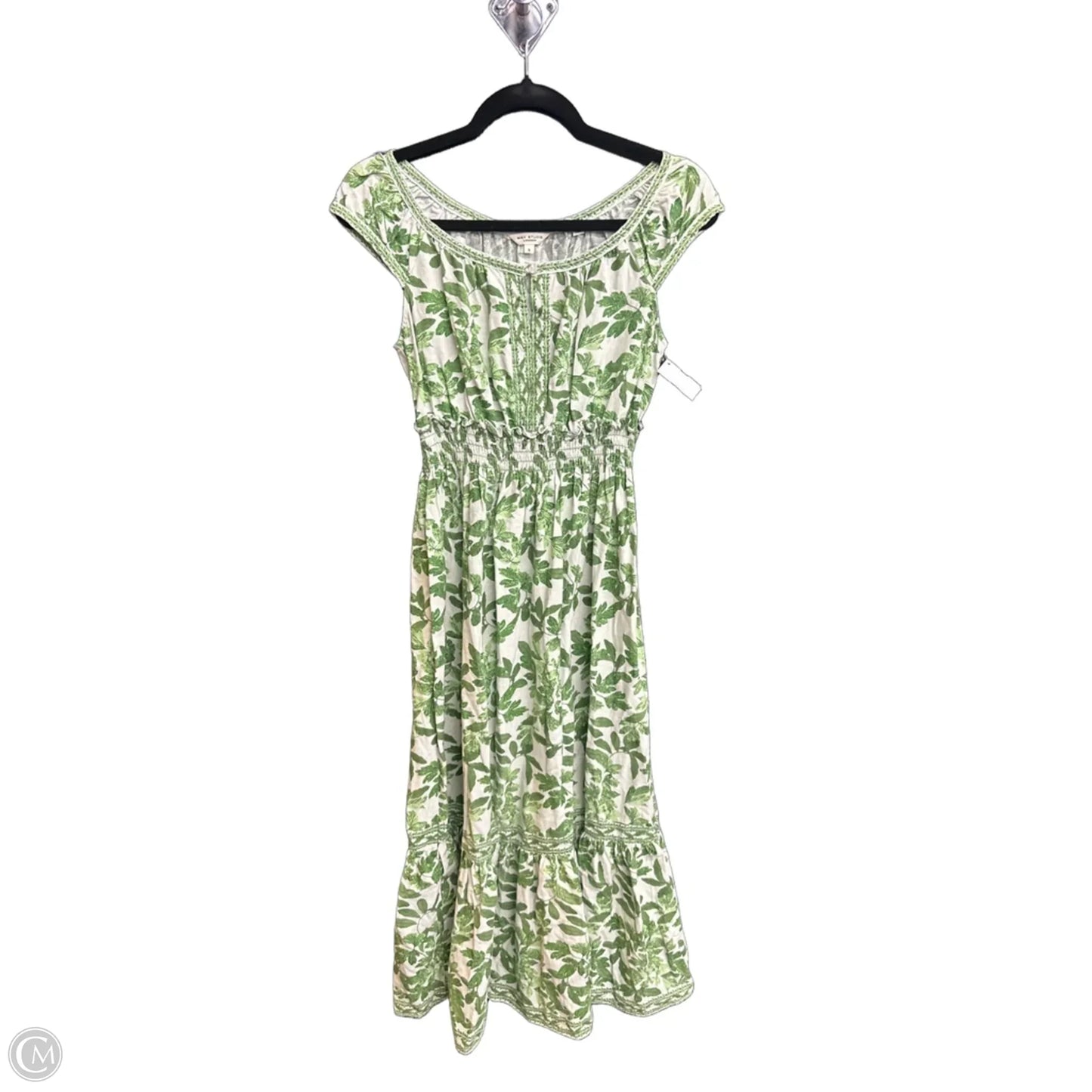Dress Casual Maxi By Max Studio In Green & White, Size: S