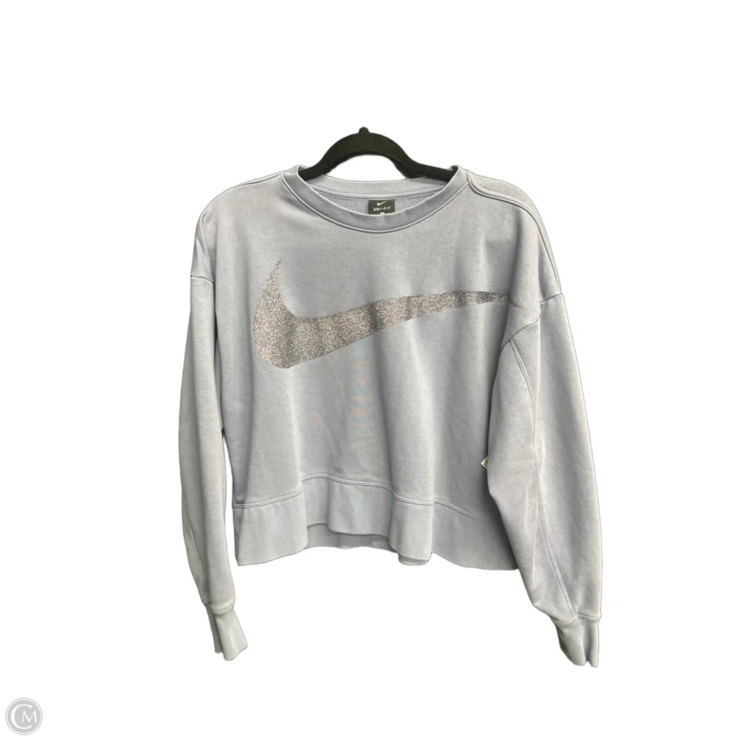 Athletic Sweatshirt Crewneck By Nike In Black & Blue, Size: S