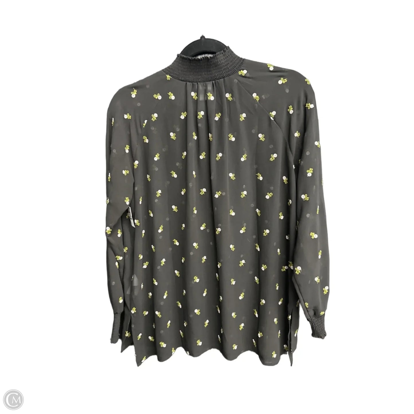 Top Long Sleeve By Cabi In Black & Green, Size: Xs