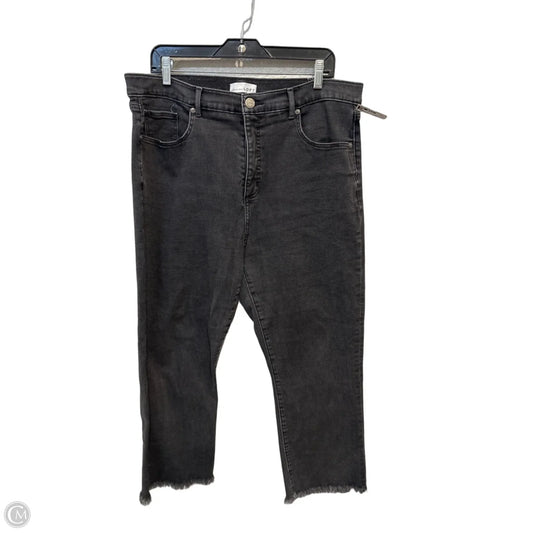 Jeans Straight By Loft In Black Denim, Size: 18