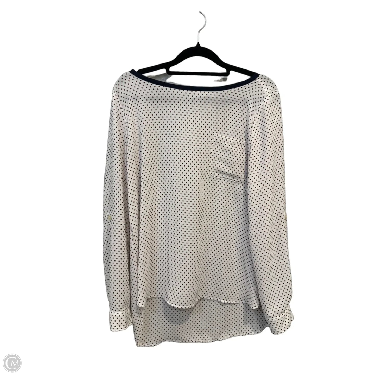 Top Long Sleeve By Loft In Polkadot Pattern, Size: Mp