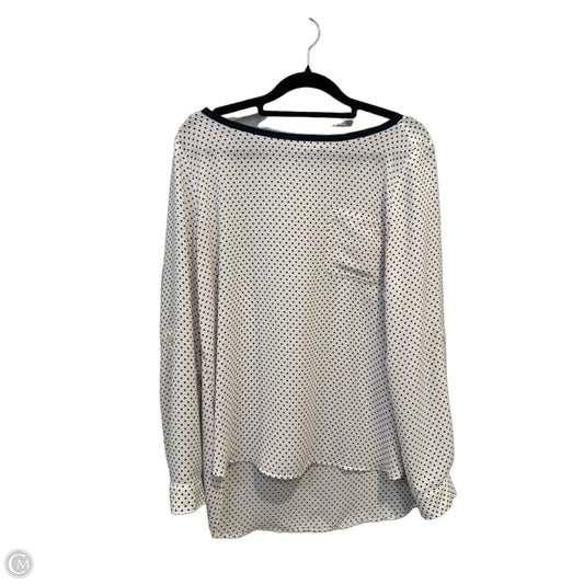 Top Long Sleeve By Loft In Polkadot Pattern, Size: Mp