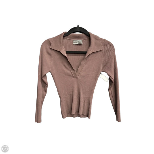 Top Long Sleeve By Minkpink In Brown, Size: M