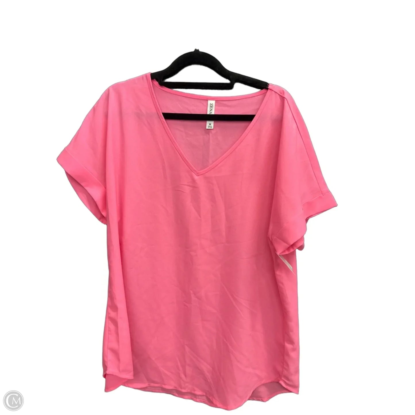 Top Short Sleeve By Zenana In Pink, Size: M