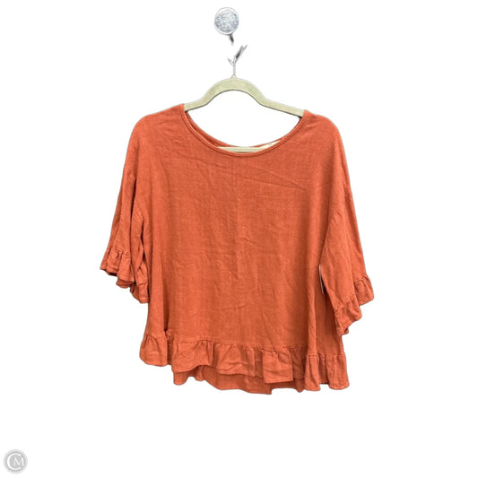 Top Short Sleeve By Entro In Brown, Size: L