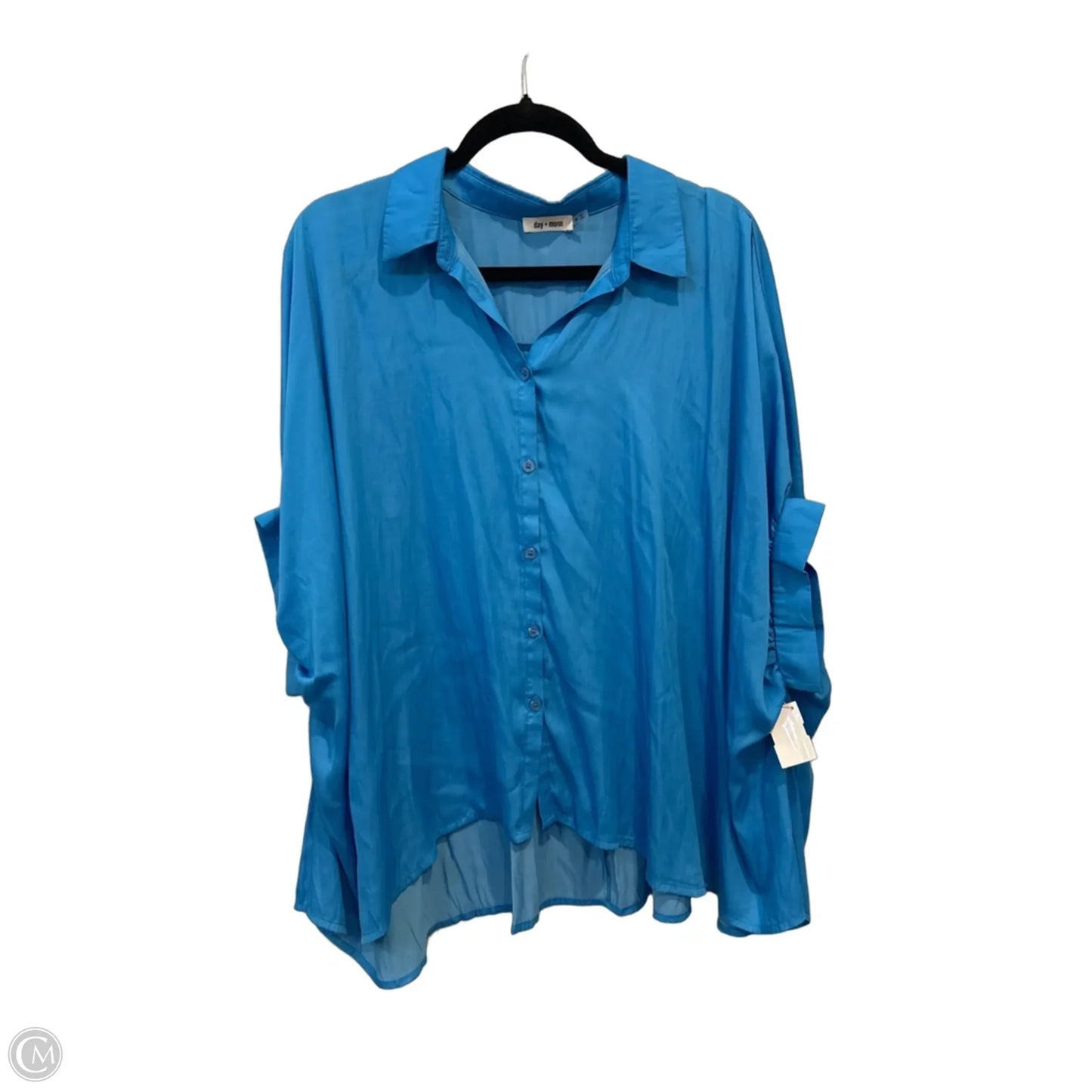 Top Short Sleeve By Day + Moon In Blue, Size: M