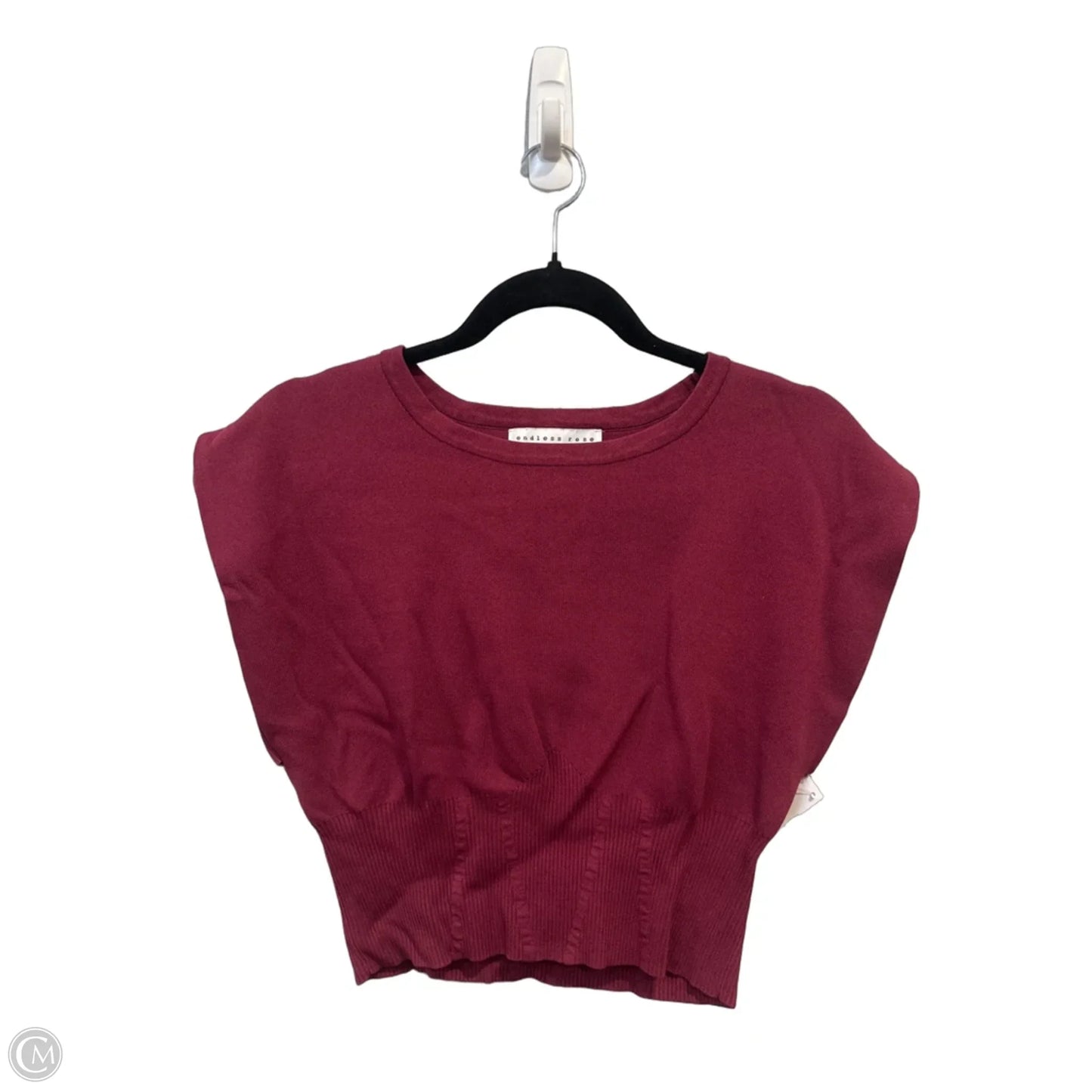 Top Short Sleeve By Endless Rose In Red, Size: L