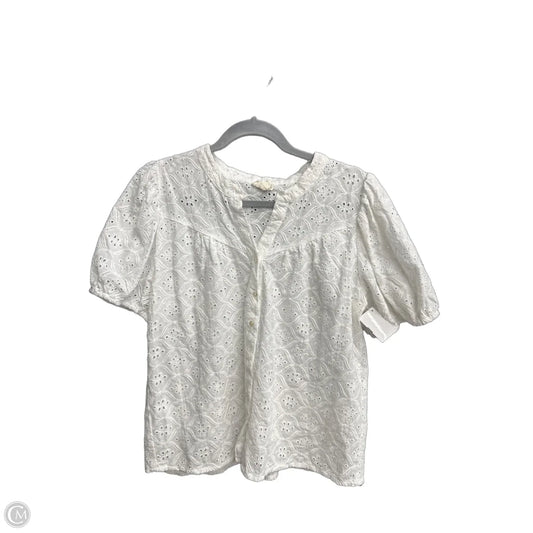 Top Short Sleeve By Nicole By Nicole Miller In White, Size: M