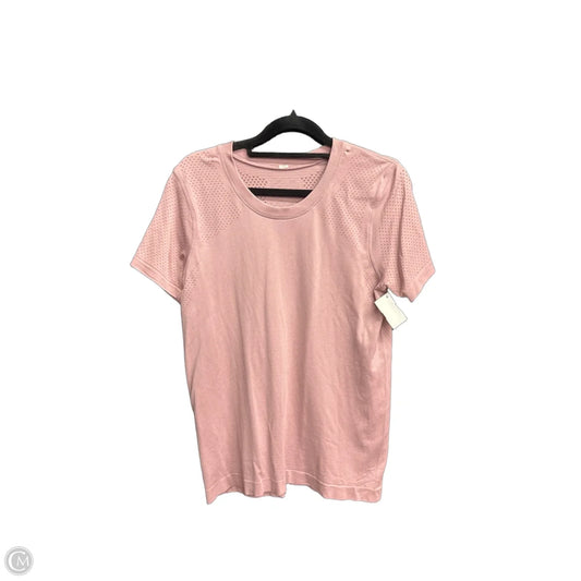 Athletic Top Short Sleeve By Lululemon In Pink, Size: M