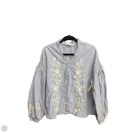 Top Long Sleeve By Zara In Blue, Size: L