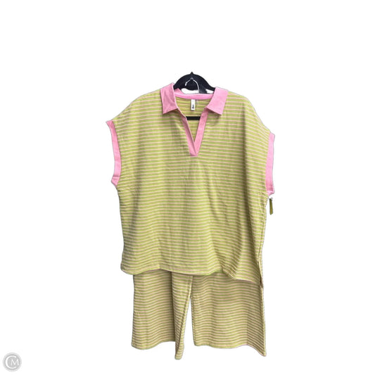 Pants Set 2pc By Glam In Green & Pink, Size: L
