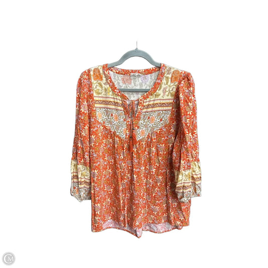 Top Long Sleeve By Jane And Delancey In Orange, Size: Xl