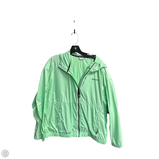 Coat Raincoat By Dkny In Green, Size: Xl