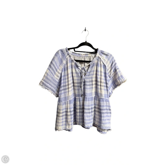 Top Short Sleeve By Anthropologie In Purple, Size: S