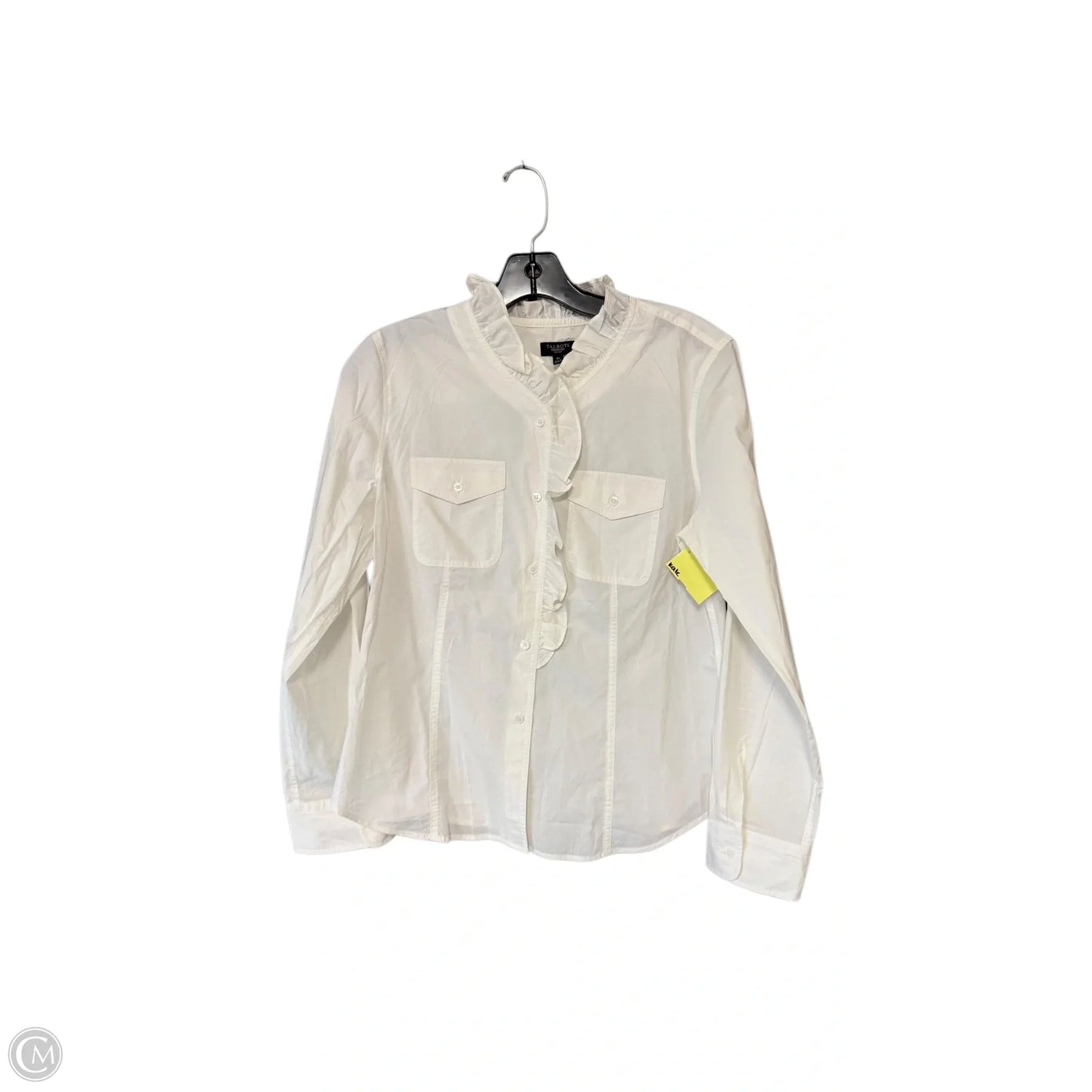 Blouse Long Sleeve By Talbots In White, Size: 8p