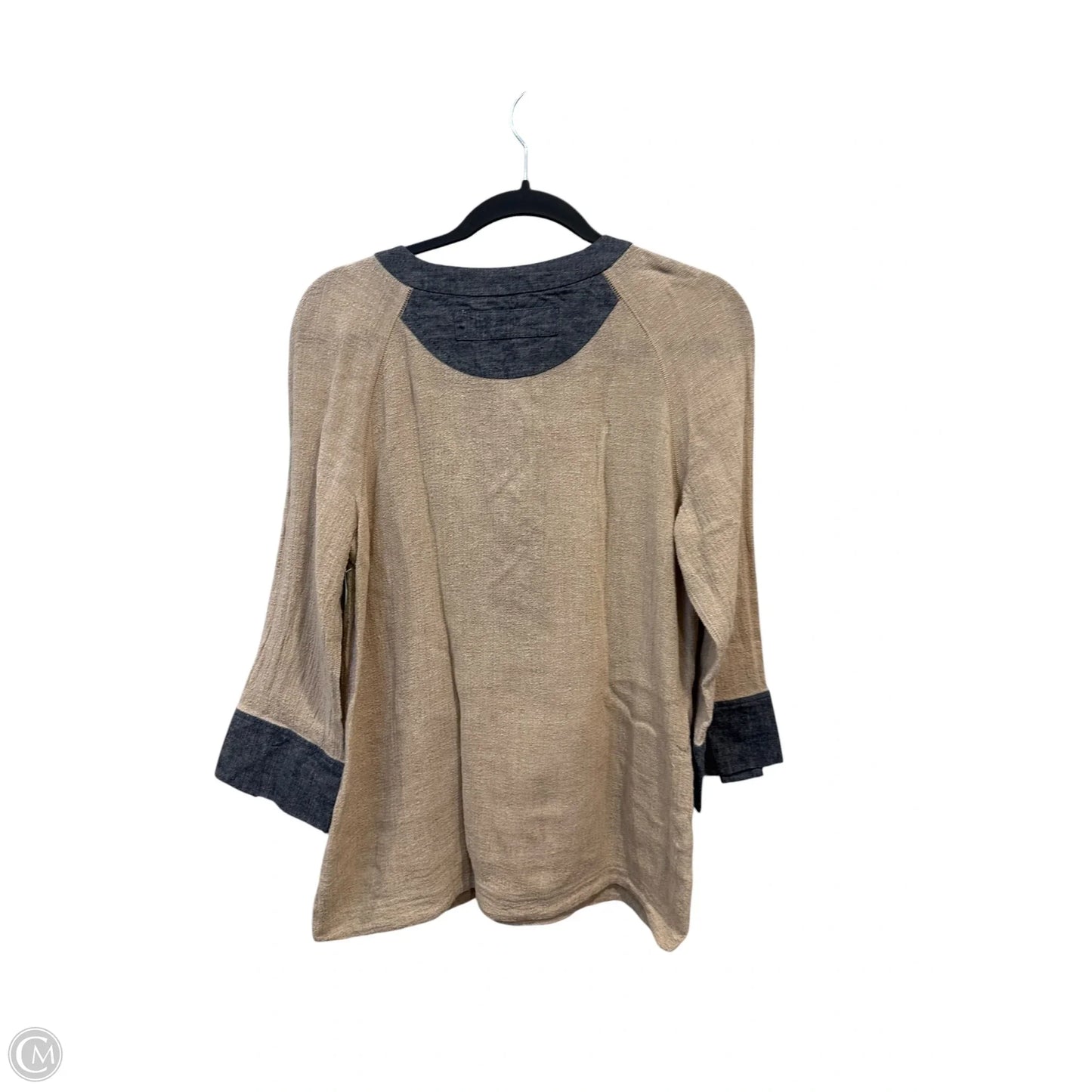 Top 3/4 Sleeve Designer By Tory Burch In Beige, Size: 10