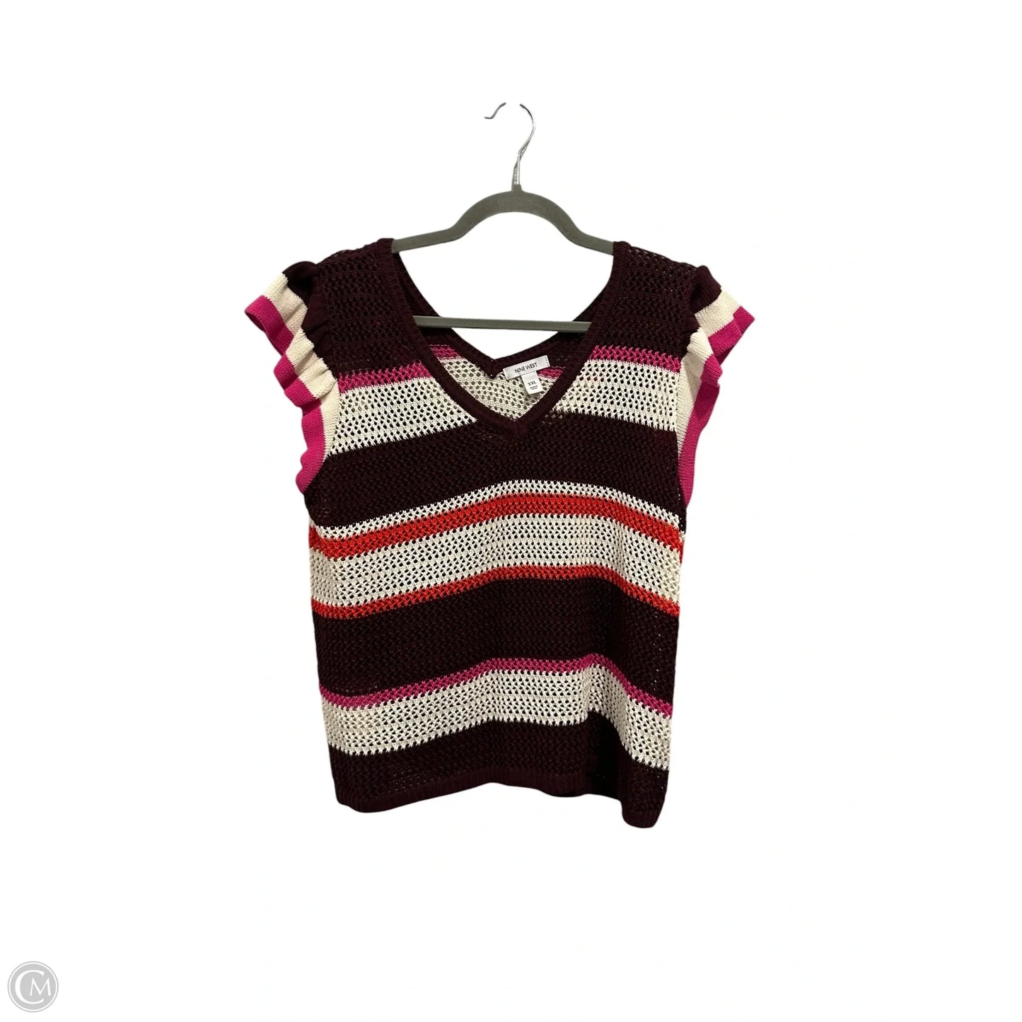 Top Sleeveless By Nine West In Maroon, Size: Xxl