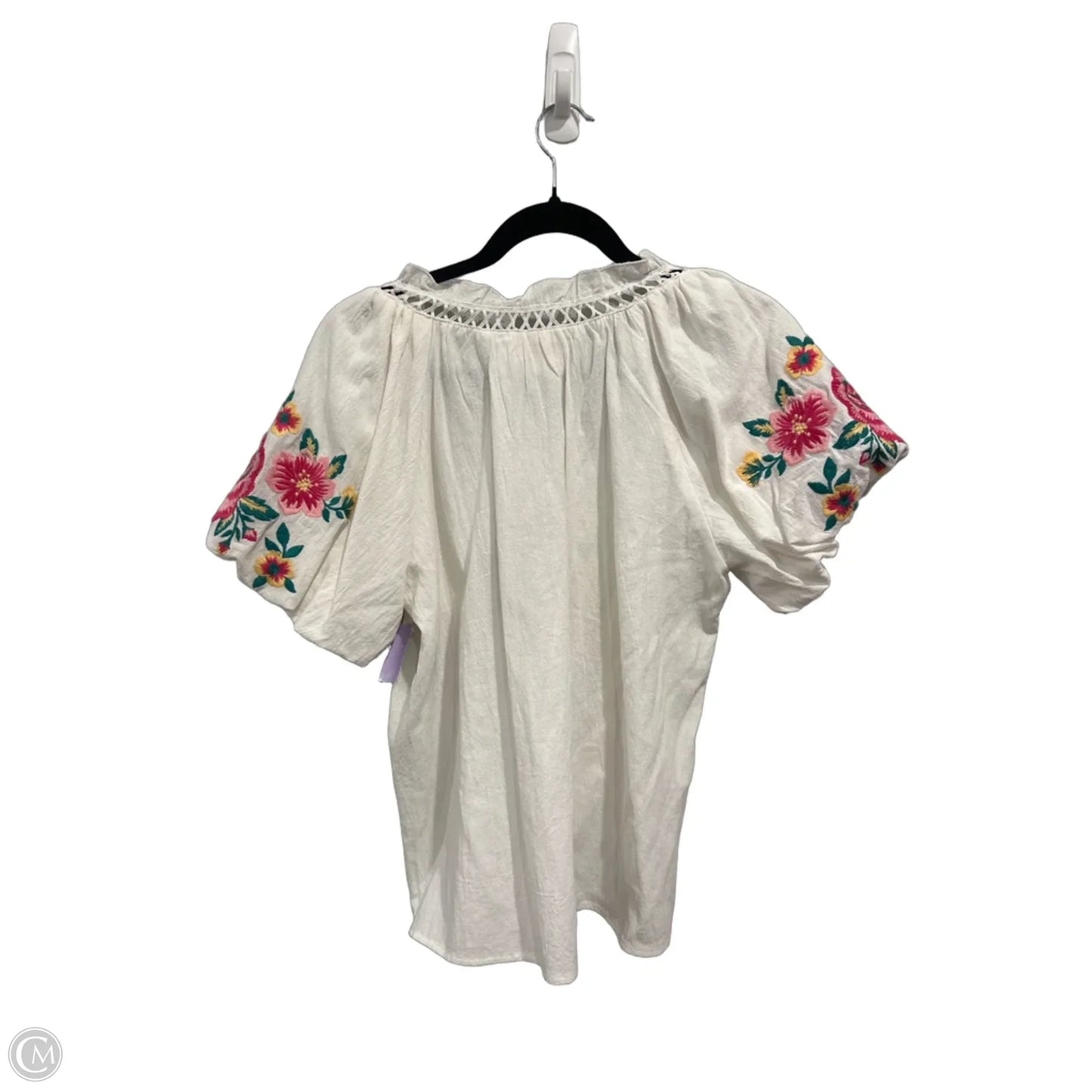 Top Short Sleeve By Savanna Jane In White, Size: S