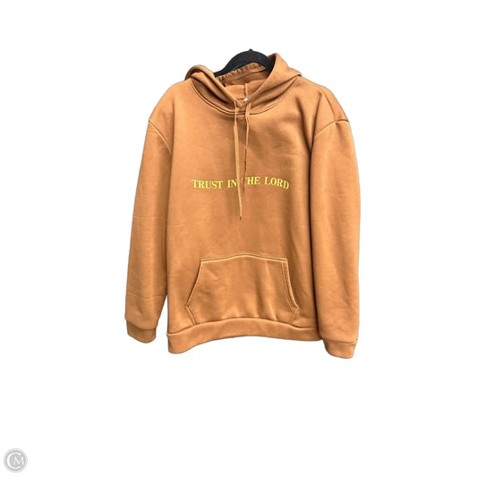 Sweatshirt Hoodie By Clothes Mentor In Brown, Size: L