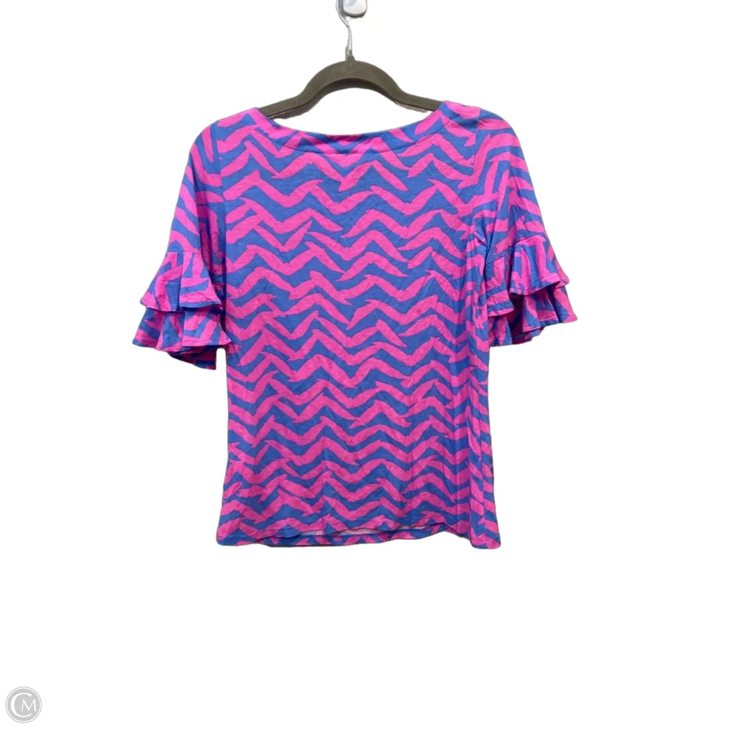 Top Short Sleeve Designer By Lilly Pulitzer In Blue & Purple, Size: Xs