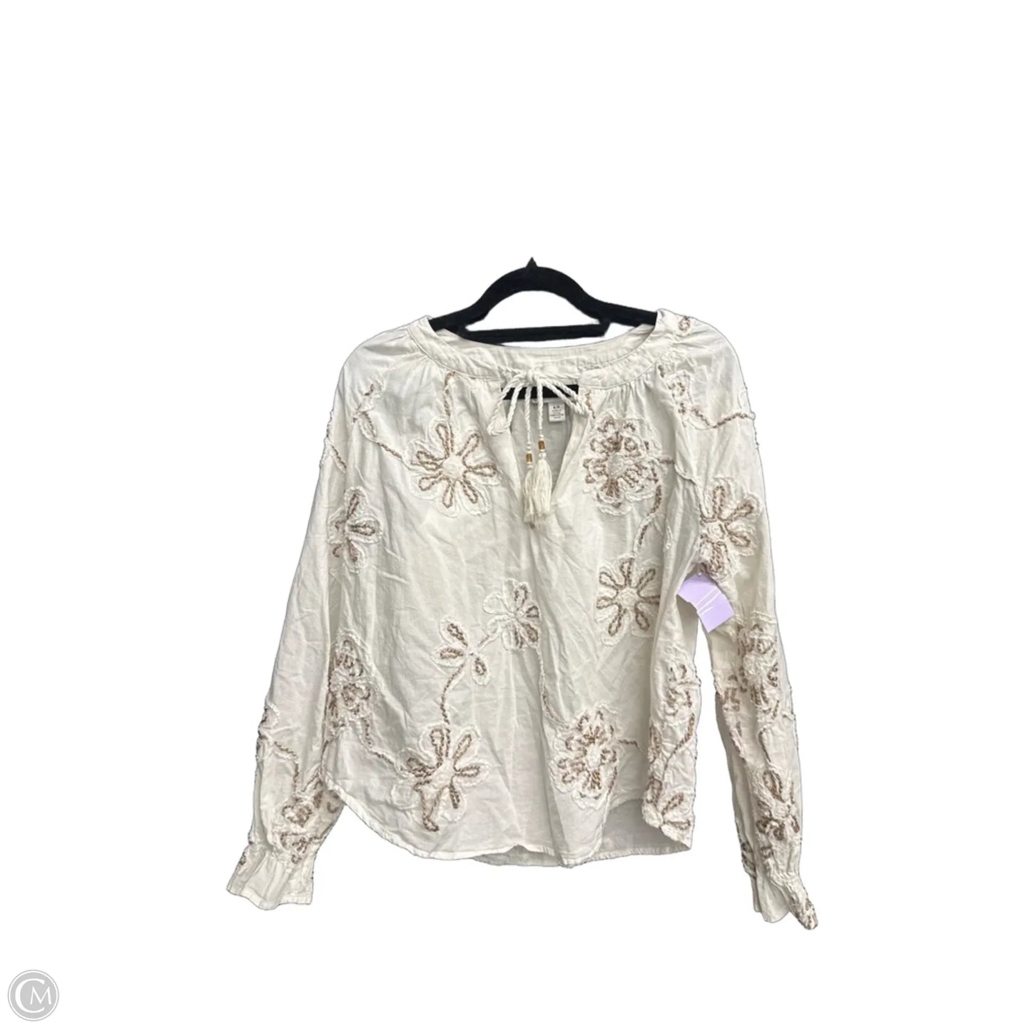 Top Long Sleeve By Industry In Cream, Size: S