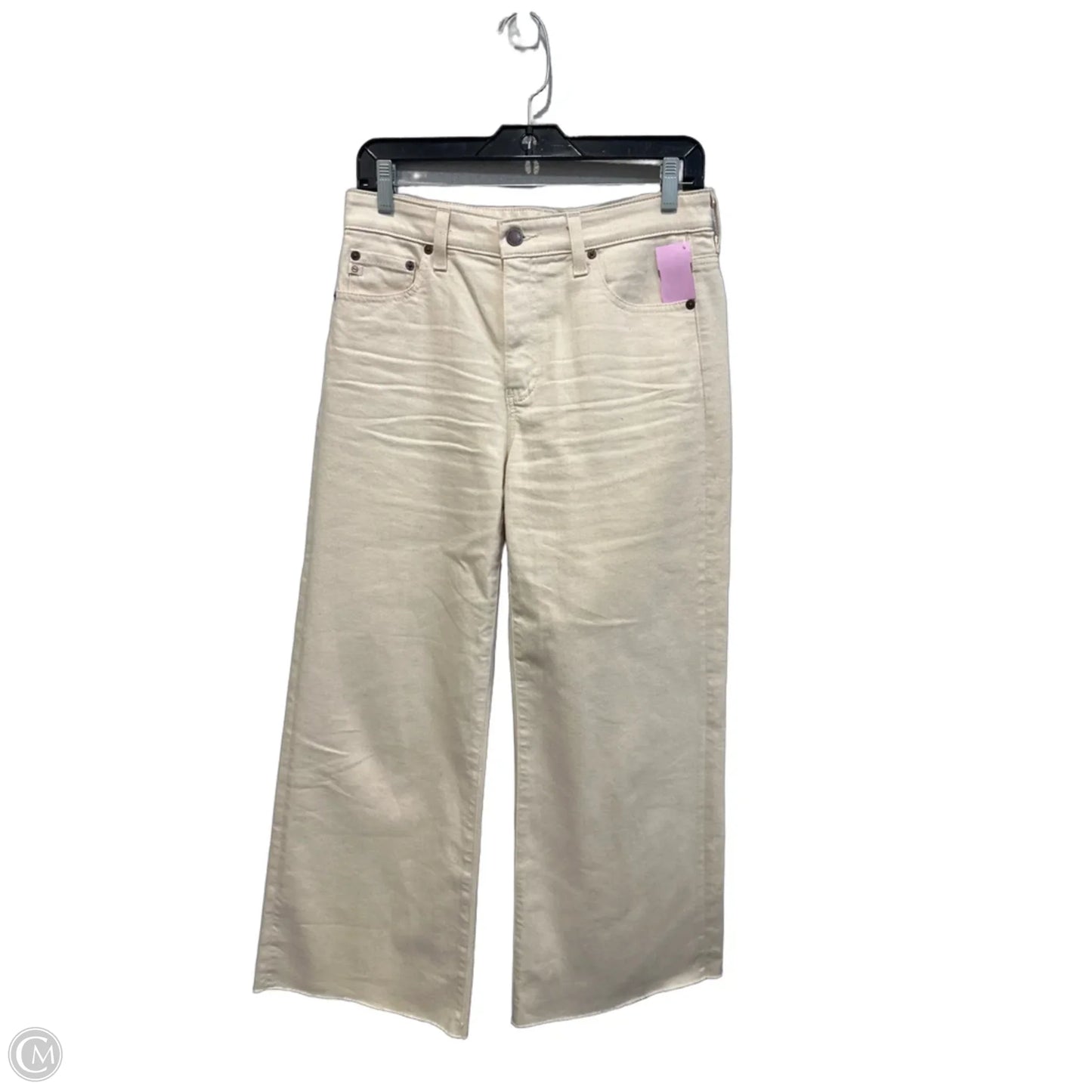 Jeans Wide Leg By Ag Jeans In Cream, Size: 4