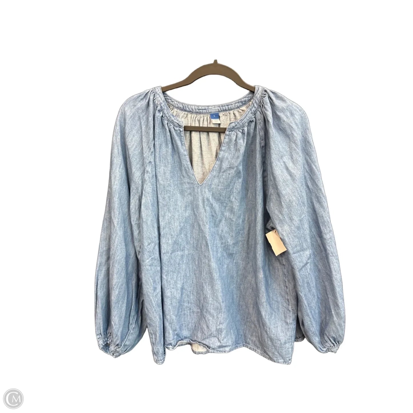 Top Long Sleeve By Old Navy In Blue Denim, Size: L