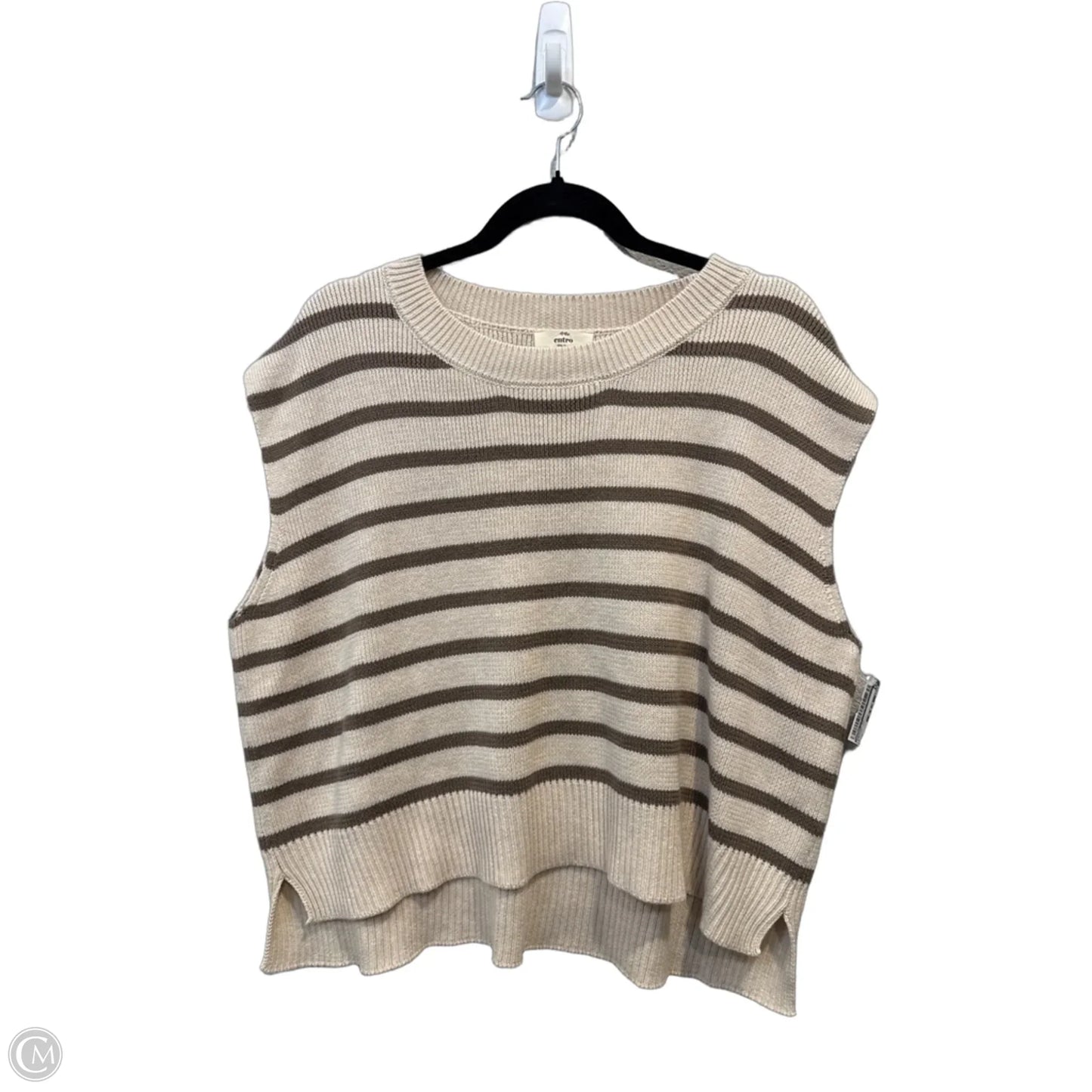 Sweater Short Sleeve By Entro In Striped Pattern, Size: M