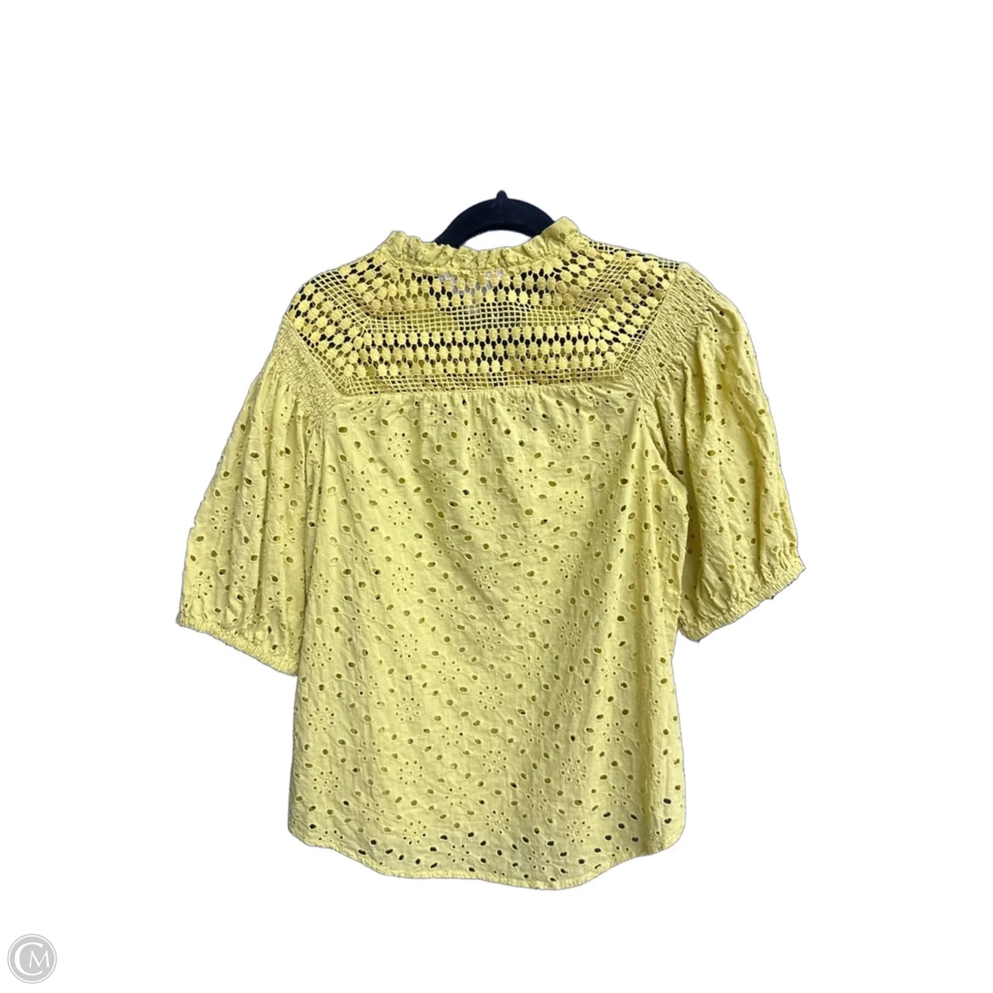 Top Short Sleeve By Adiva In Yellow, Size: M