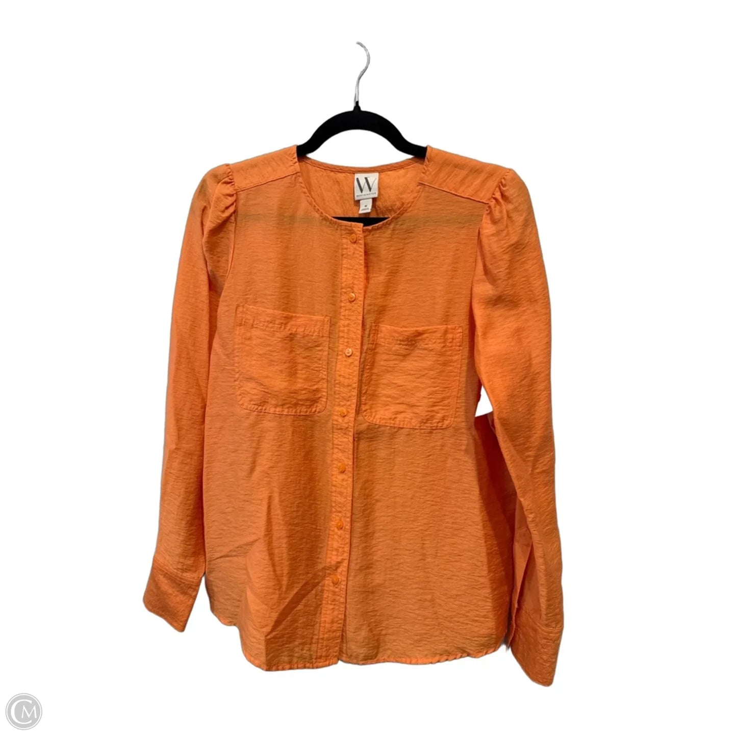 Top Long Sleeve By Worthington In Orange, Size: M