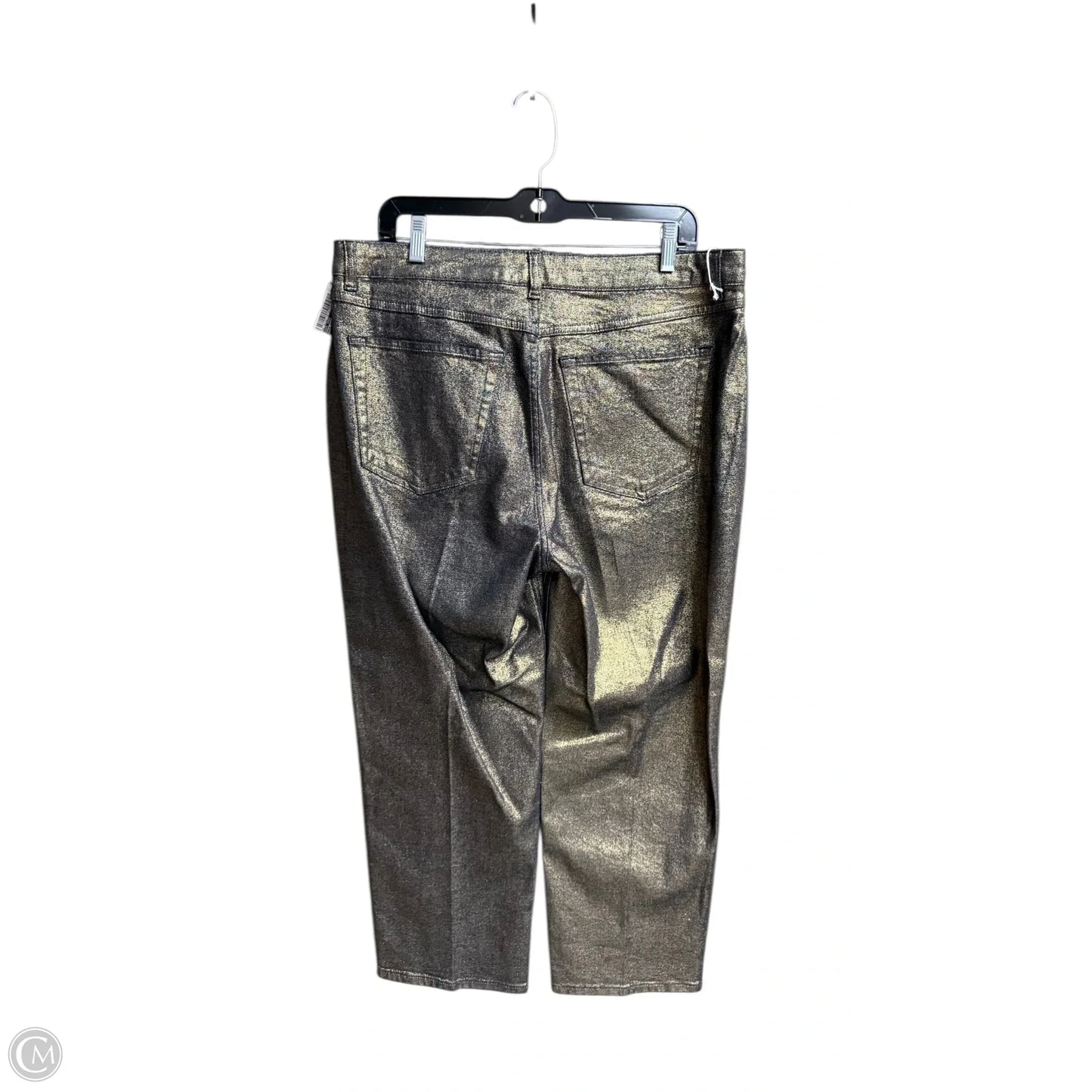 Pants Designer By Kate Spade In Black & Gold, Size: 32