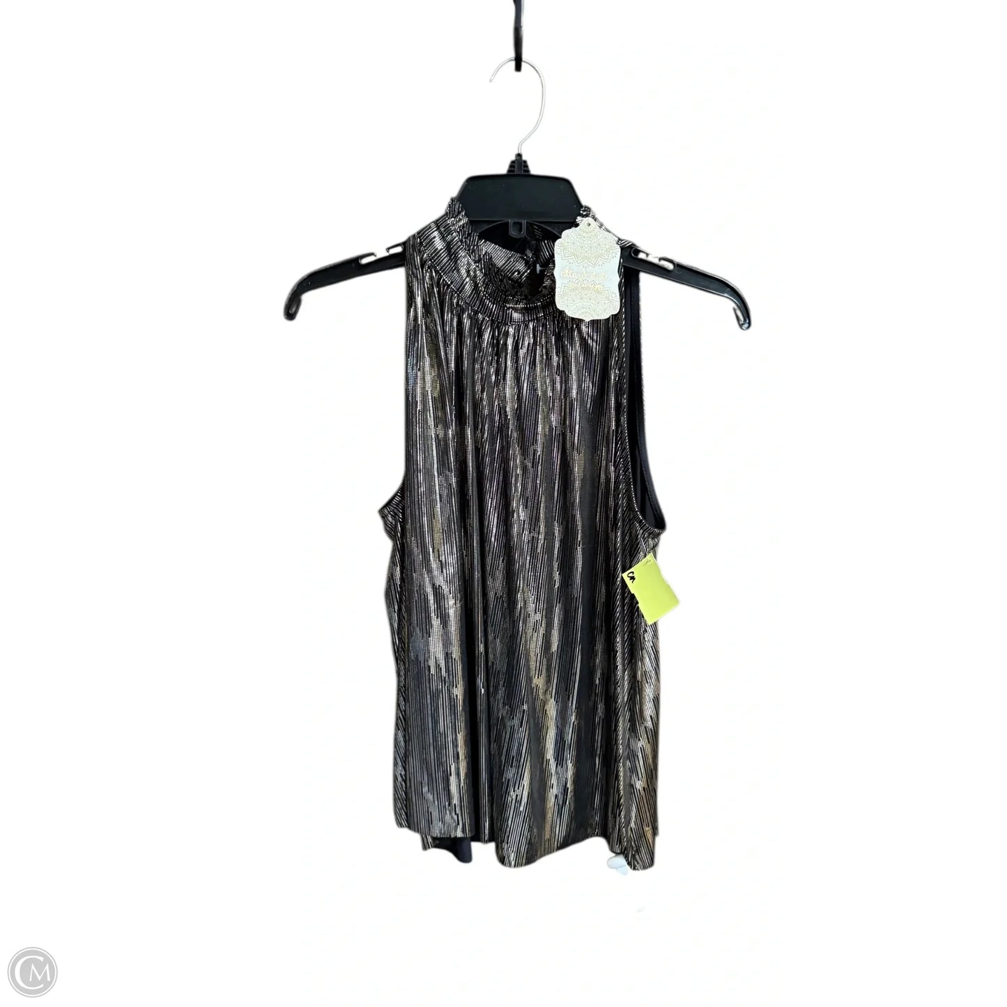 Top Sleeveless By Altard State In Black & Silver, Size: L