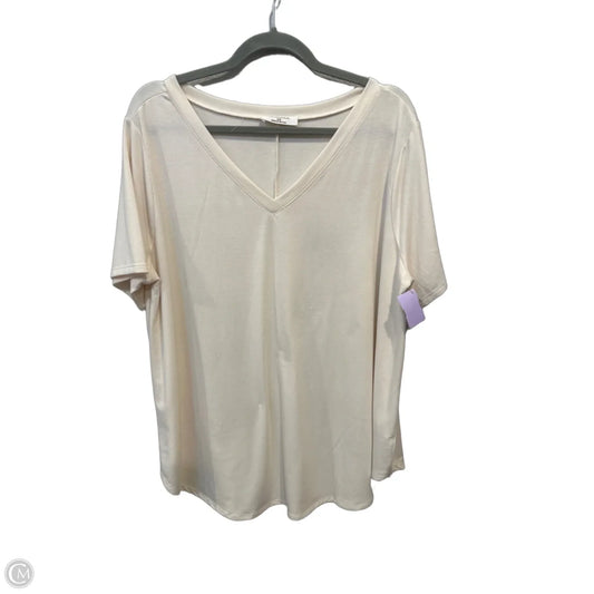 Top Short Sleeve Basic By Zenana In Cream, Size: 3x