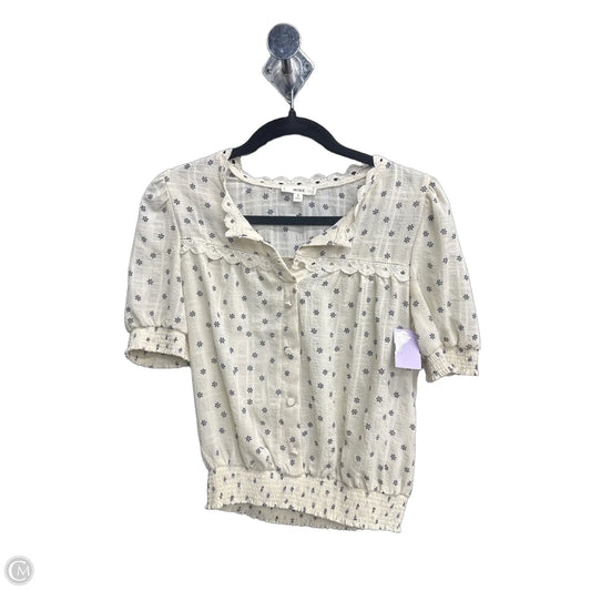 Top Short Sleeve By Mine In Cream, Size: S