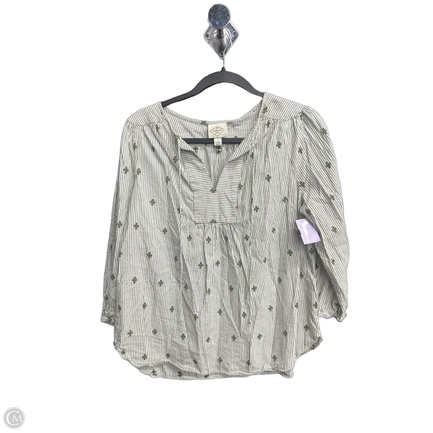 Top 3/4 Sleeve By St Johns Bay In Striped Pattern, Size: S