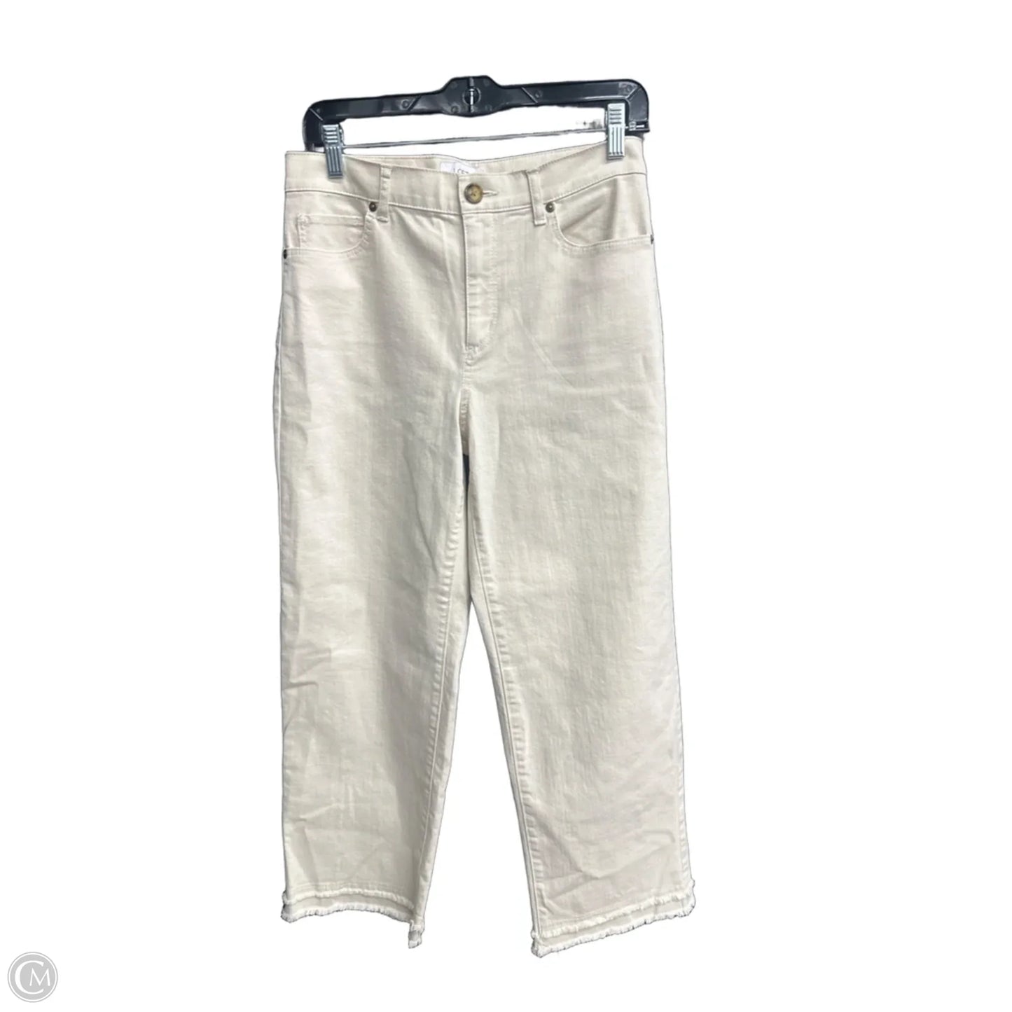 Jeans Wide Leg By Loft In Cream Denim, Size: 2