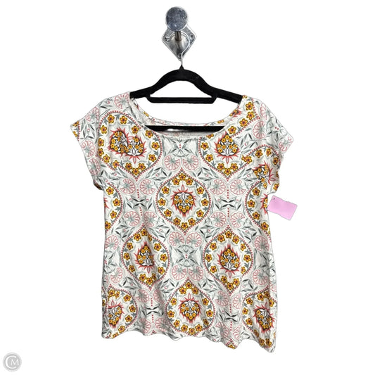 Top Short Sleeve Basic By Loft In Paisley Print, Size: Xs