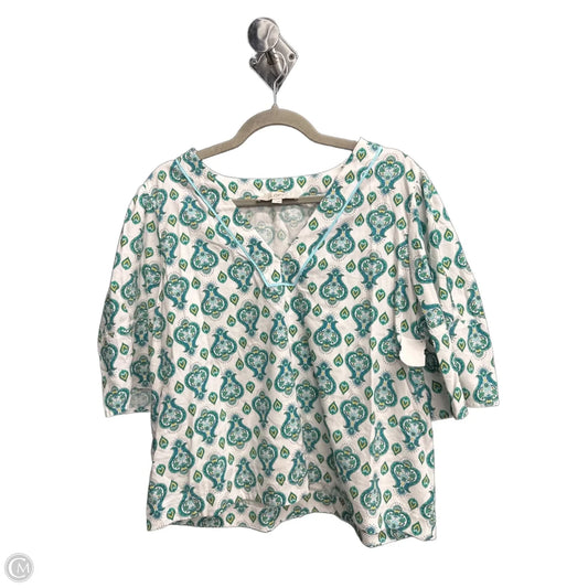 Top 3/4 Sleeve By Loft In Paisley Print, Size: L