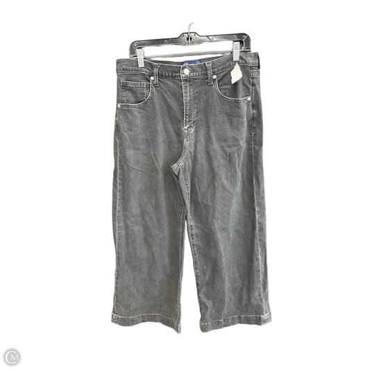 Jeans Wide Leg By Gap In Black Denim, Size: 12