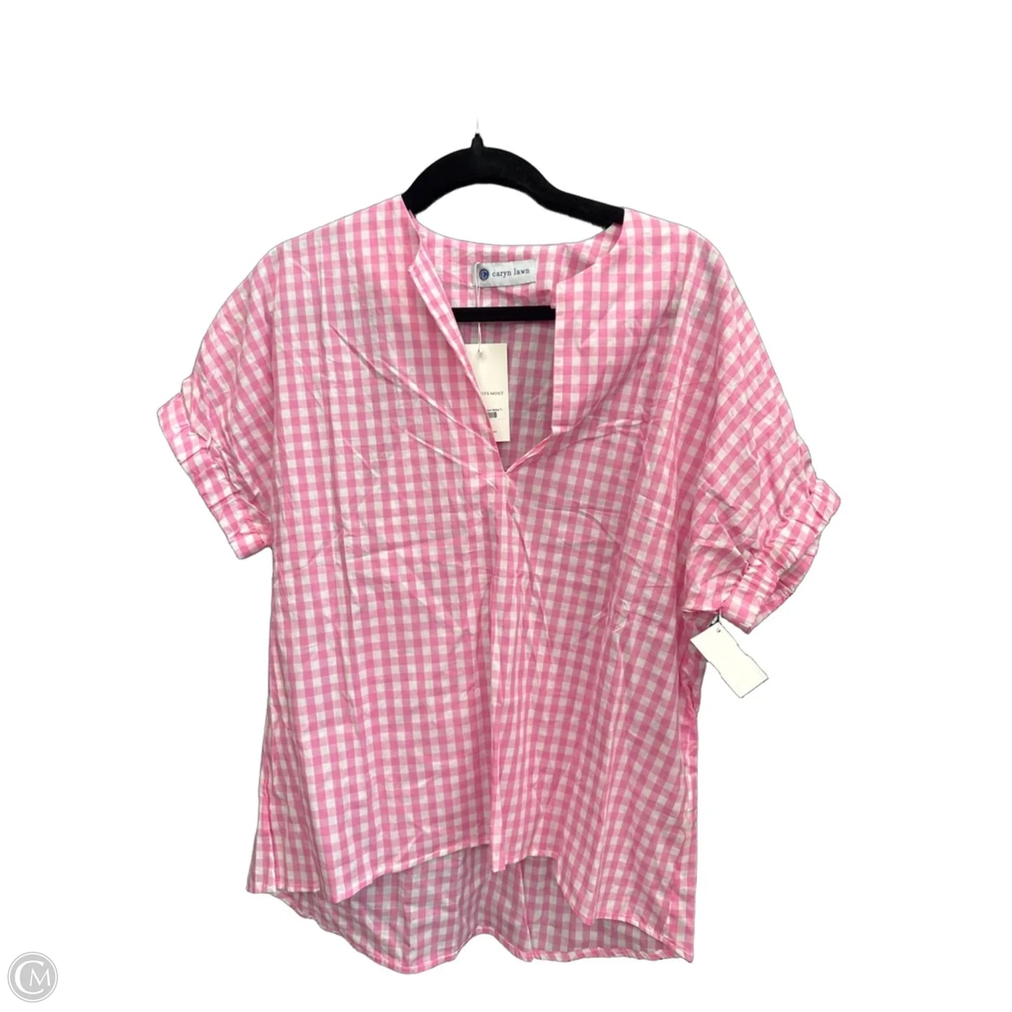 Top Short Sleeve By Clothes Mentor In Plaid Pattern, Size: Osfm