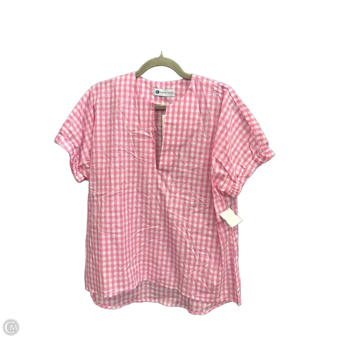 Top Short Sleeve By Clothes Mentor In Plaid Pattern, Size: Osfm