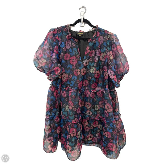 Dress Casual Short By Sugar Lips In Floral Print, Size: 2x
