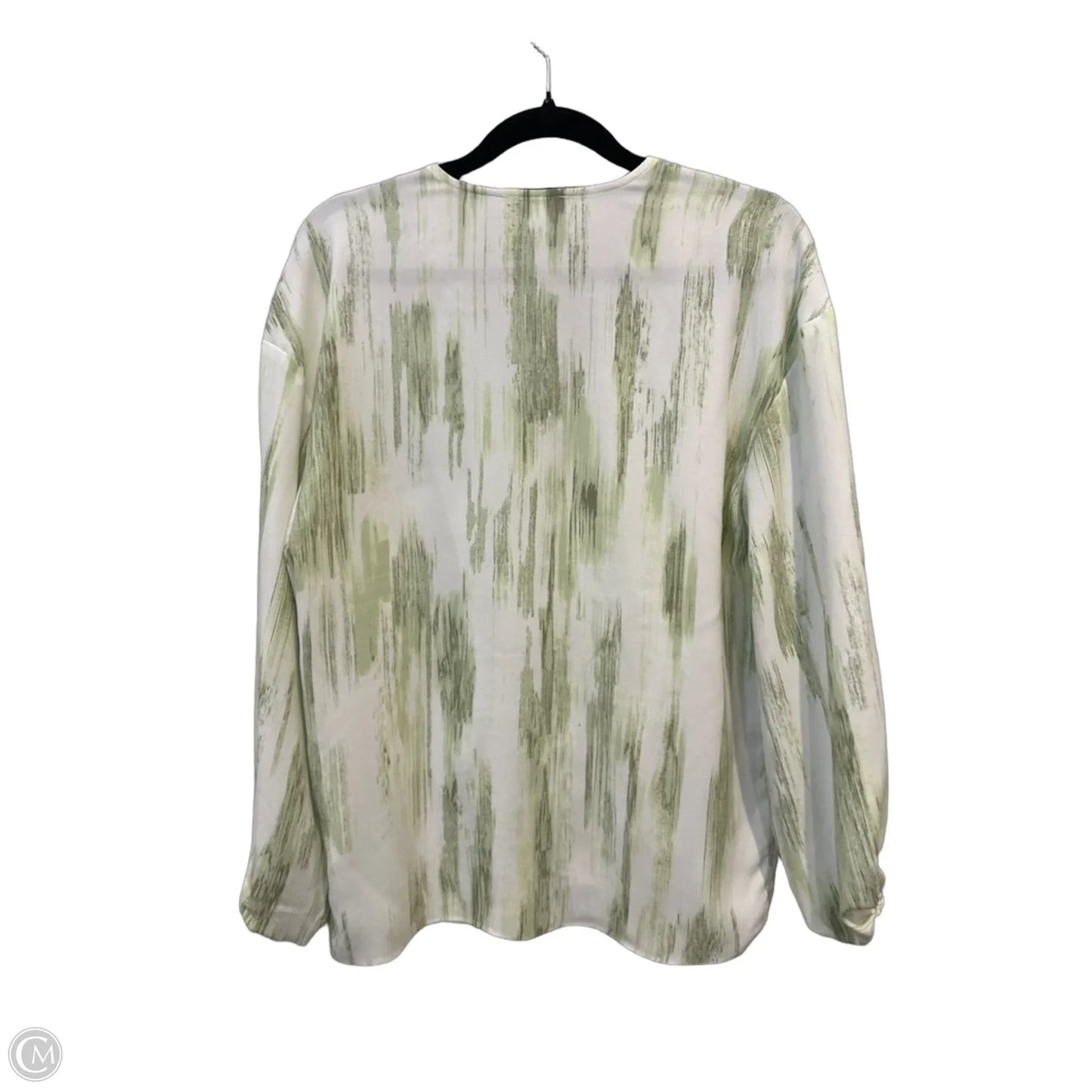 Top Long Sleeve By Nordstrom In Green & White, Size: Xs