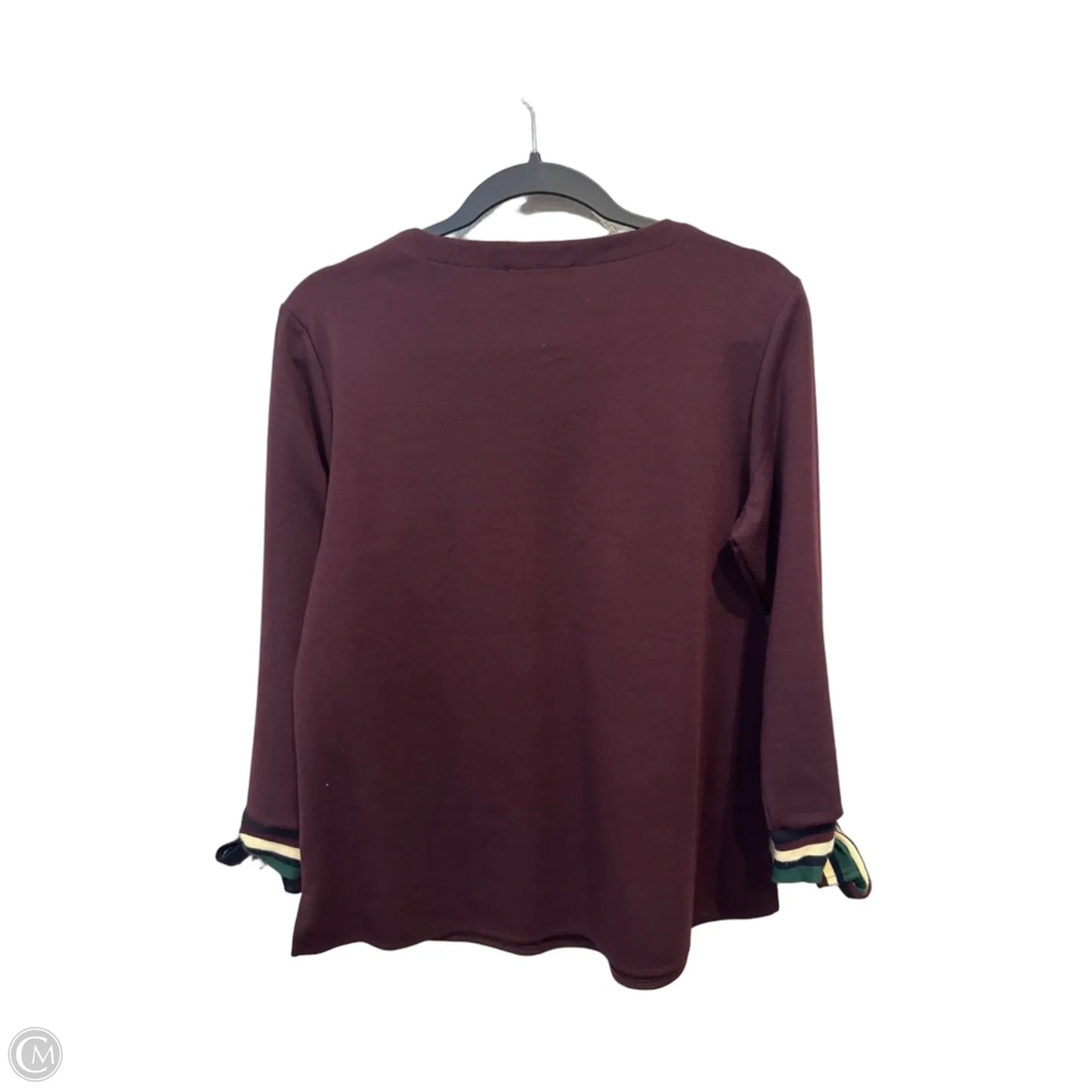 Top Long Sleeve By Melissa Paige In Maroon, Size: M