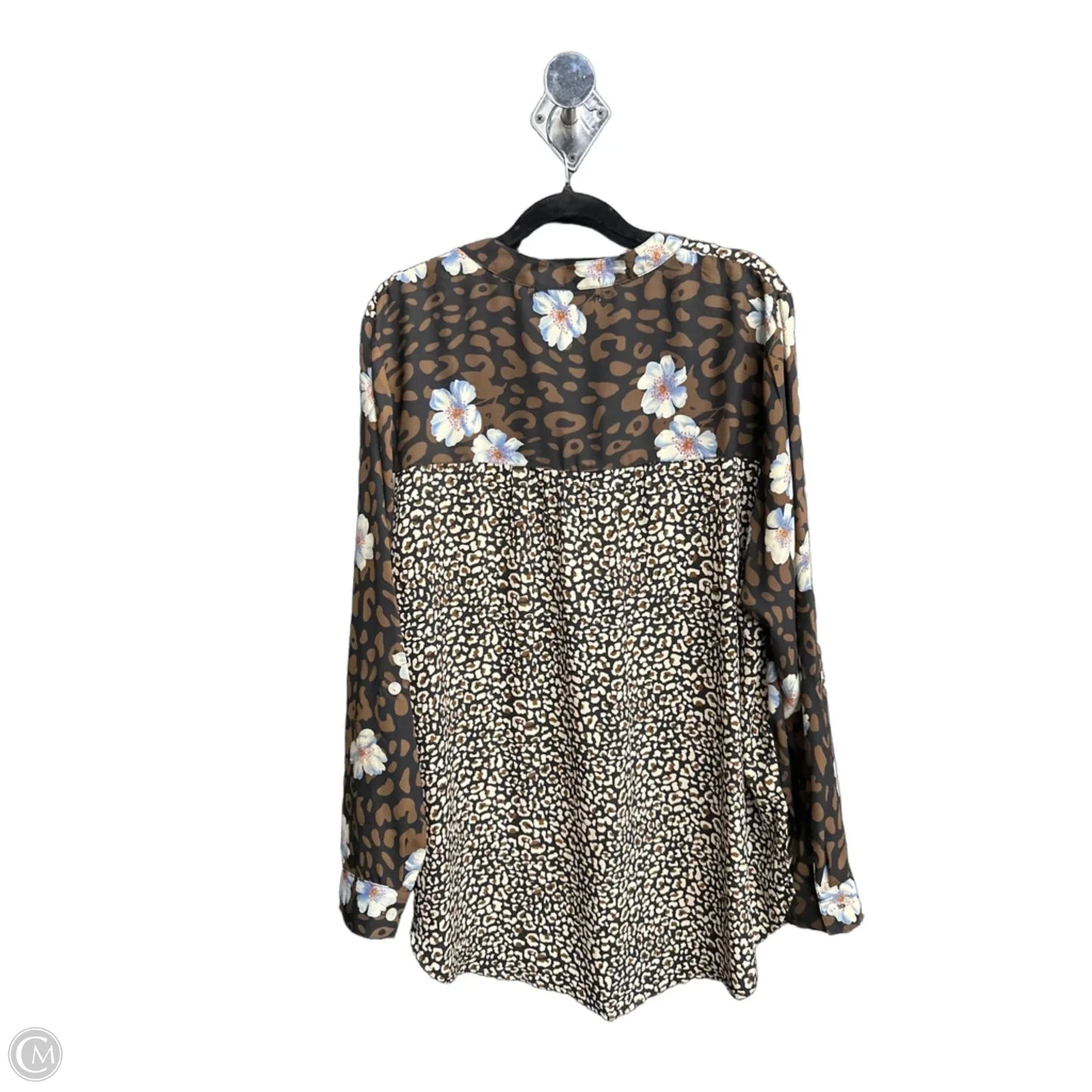 Top Long Sleeve By Figuero & Flower In Animal Print, Size: Xl