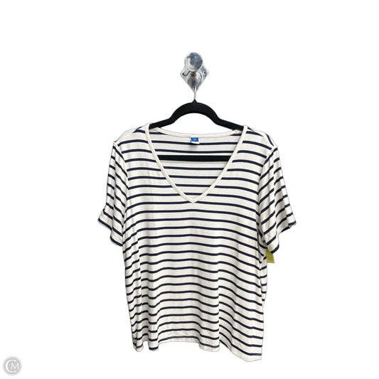 Top Short Sleeve Basic By Old Navy In Striped Pattern, Size: L