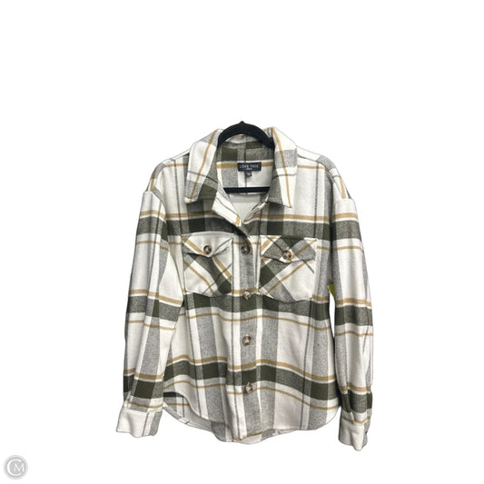 Jacket Shirt By Love Tree In Plaid Pattern, Size: M