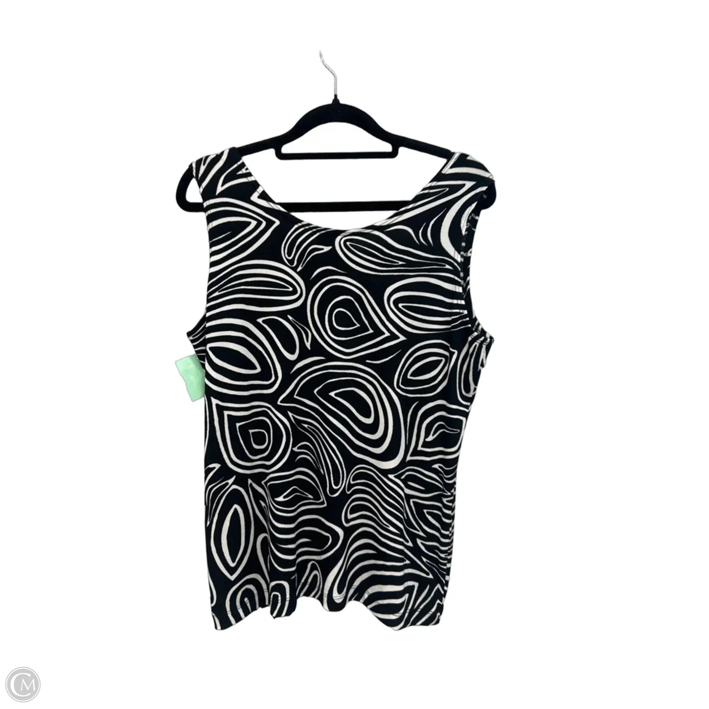 Top Sleeveless By Chicos In Black & White, Size: Xs