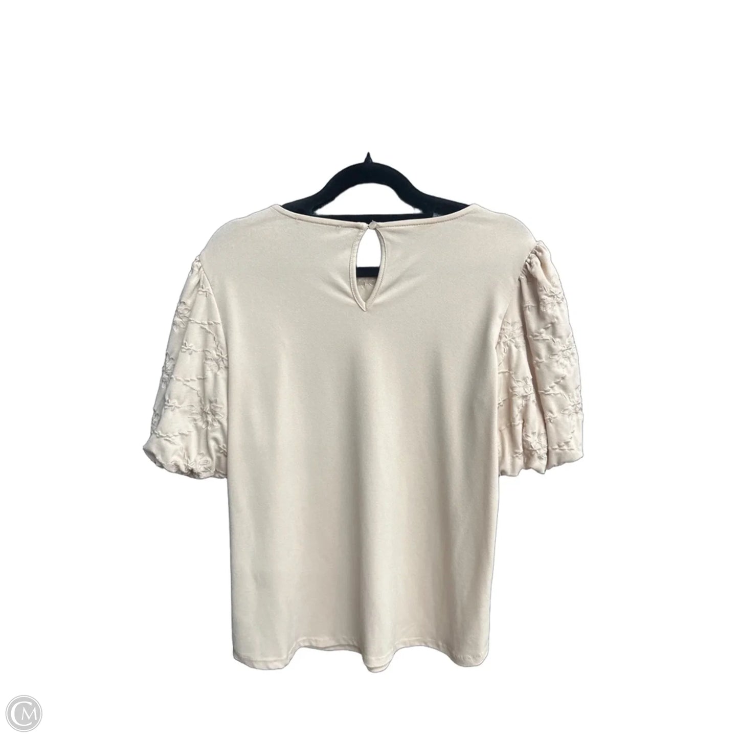 Top Short Sleeve By Adrianna Papell In Beige, Size: S