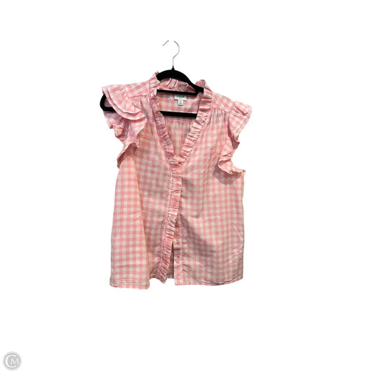 Top Sleeveless By J. Crew In Pink & White, Size: S